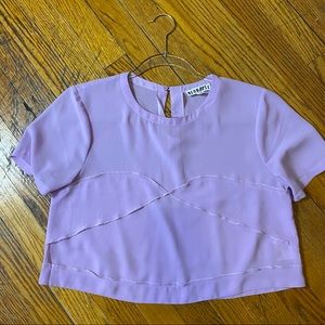 Lavender detail boxy cropped top